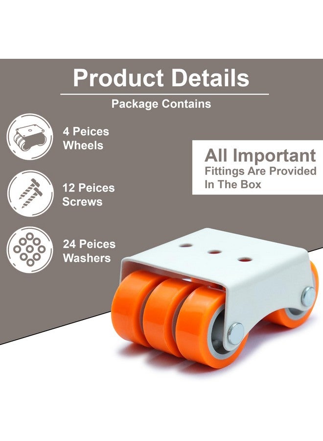 Caneuf عجلات كاسر نايلون 4 × Fix Six للأثاث والعربات / سعة تحميل 300 كجم - Image 4