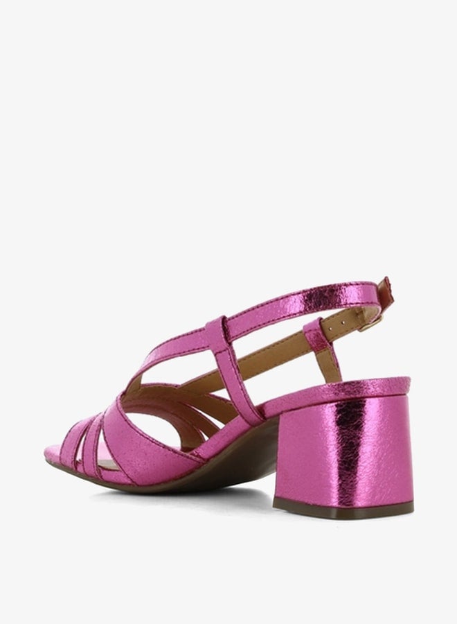 SJ Women's Block Heeled Sandals with Buckle Closure  - Image 4
