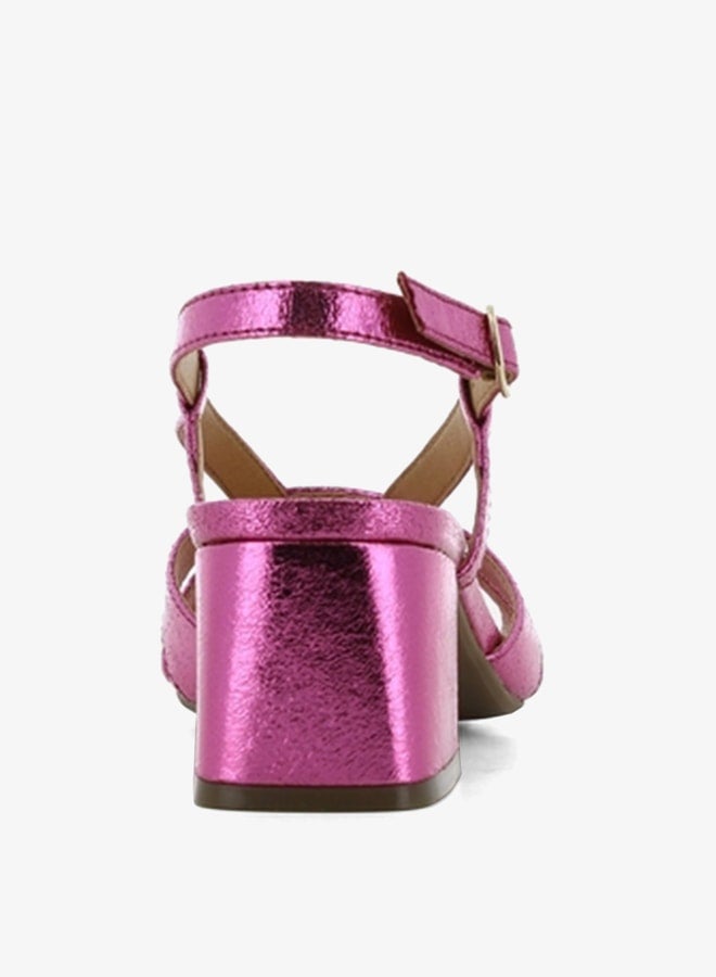 SJ Women's Block Heeled Sandals with Buckle Closure  - Image 3