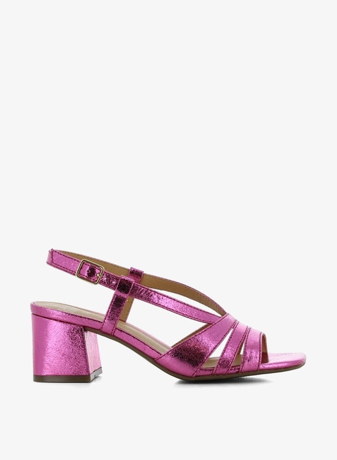 SJ Women's Block Heeled Sandals with Buckle Closure  - Image 2