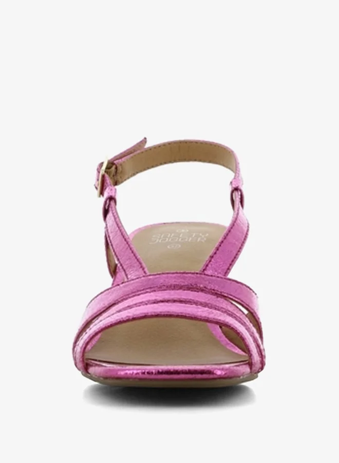 SJ Women's Block Heeled Sandals with Buckle Closure