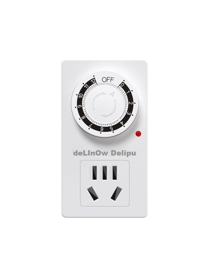 Delipow New National Standard Timer Socket, 12-hour Mechanical Timer, Power On/off, Hot Water Heater, Phone Charging, Overcharge Prevention, Power-off Timer, Energy-saving Plug Converter - Image 5