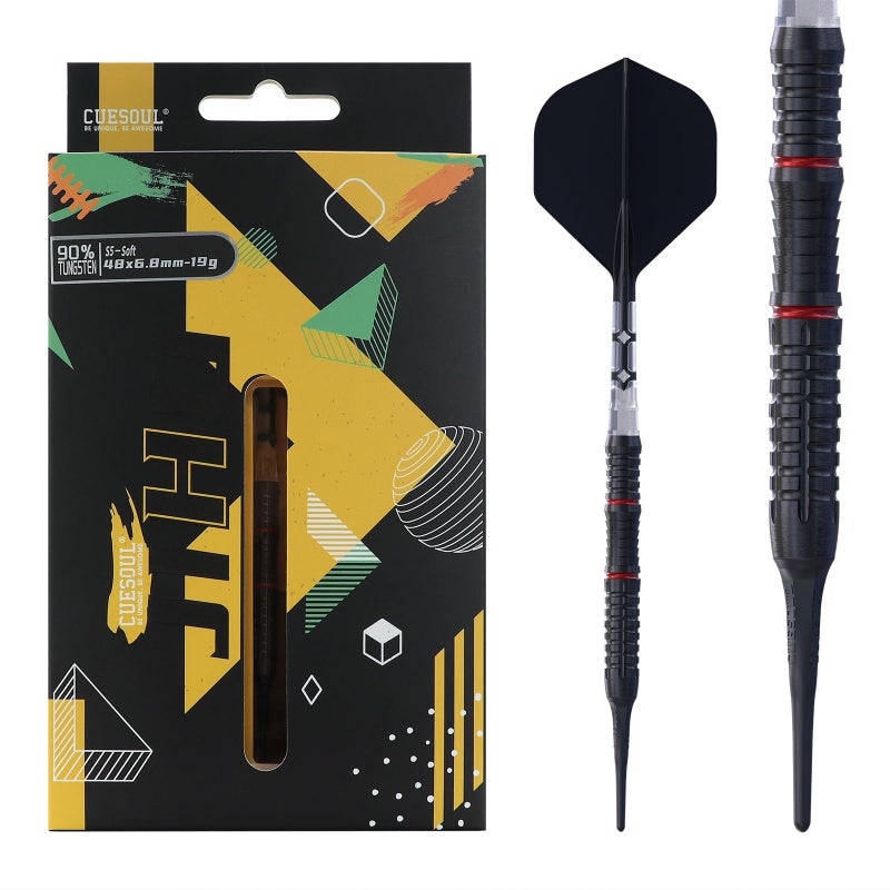 CUESOUL JIHO S5 19g Soft Tip 90% Tungsten Dart Set with Titanium Coated and Unifying ROST T19 Flight - Image 1