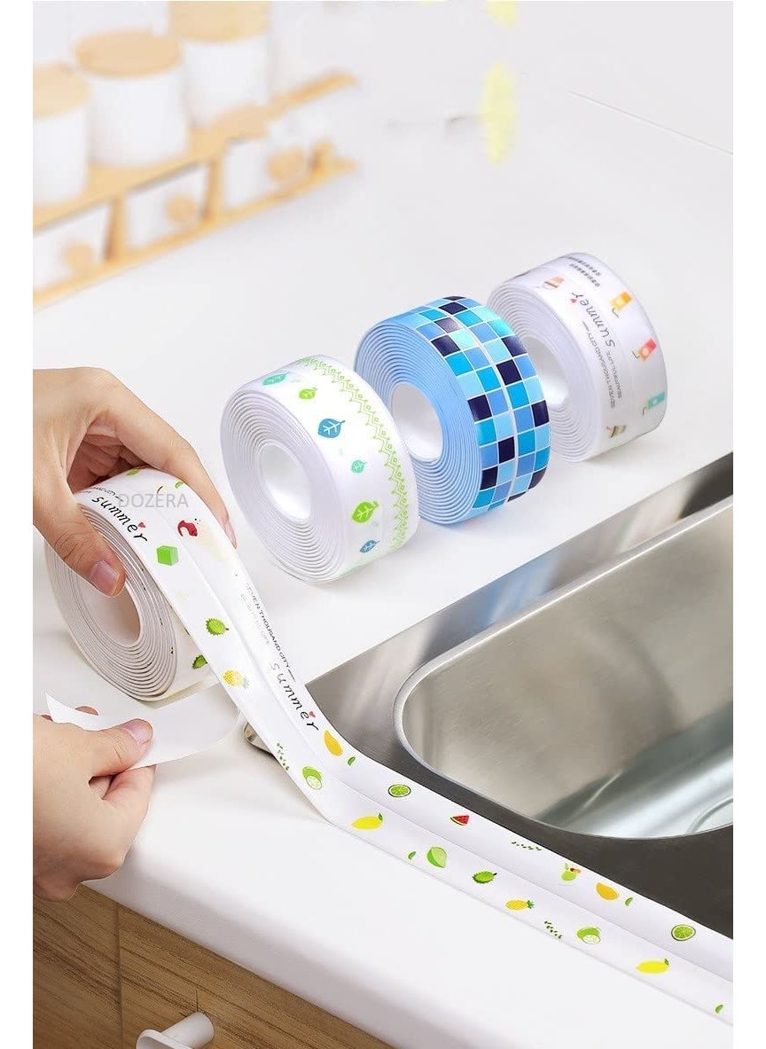 Abstract - ABSTRACT Waterproof Tape for Kitchen Sink Oil Proof Corner Caulk Strip Self Adhesive Sealing Tape Gap Sealer for Platform Bathroom Basin Decorative Trim Toilet Sealant Tape - Image 1