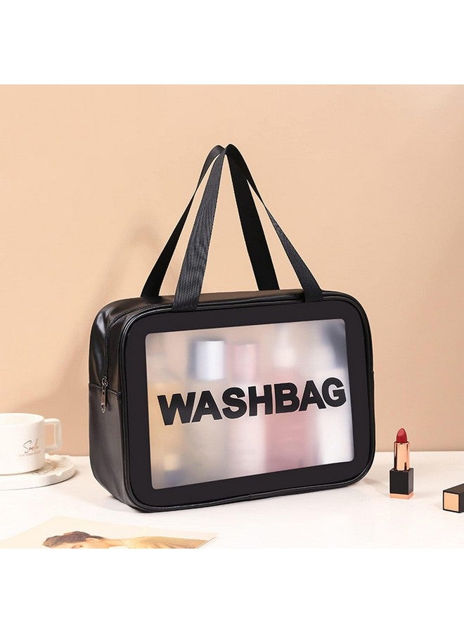 Awarky Clear Makeup Pouch Set, Cosmetic Organizer Bag for Women and Girls Travel Waterproof Toiletry Storage Kit (Set of 3) (Black) - Image 5
