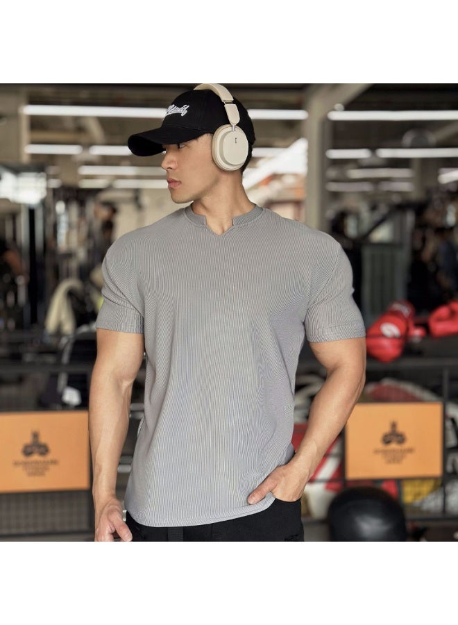 Men's Shirts Short Sleeve Cotton T-Shirt Crew Neck Light Tees Classic Basic Casual Tops - Image 1