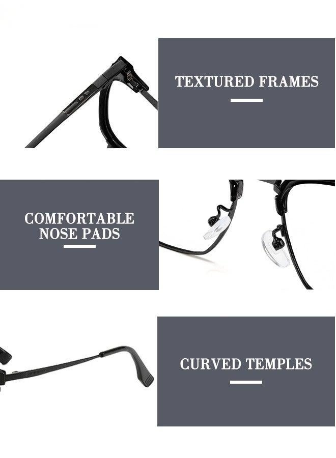 Men's Blue Light Blocking Sunglasses Anti UV and Glare Blue Light Filter Computer Glasses Rectangular Color Changing Anti Eyestrain Headache Eyewear Black - Image 5