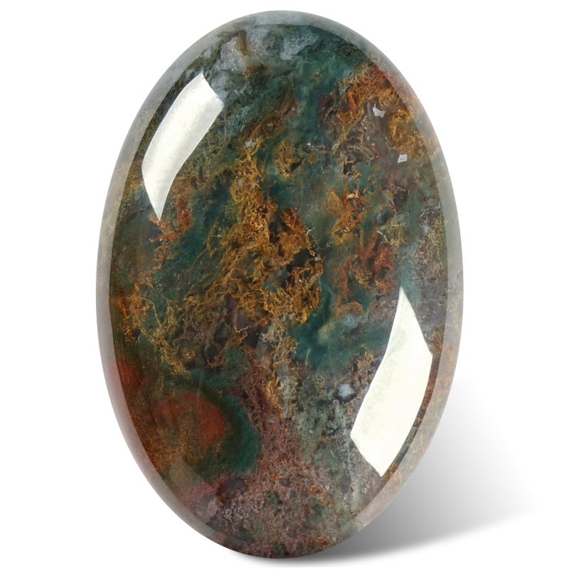 CASMON India Agate Oval Palm Stones Pocket Worry Stone for Anxiety Stress Relief Therapy Natural Polished Energy Stone Healing Crystal 1PC