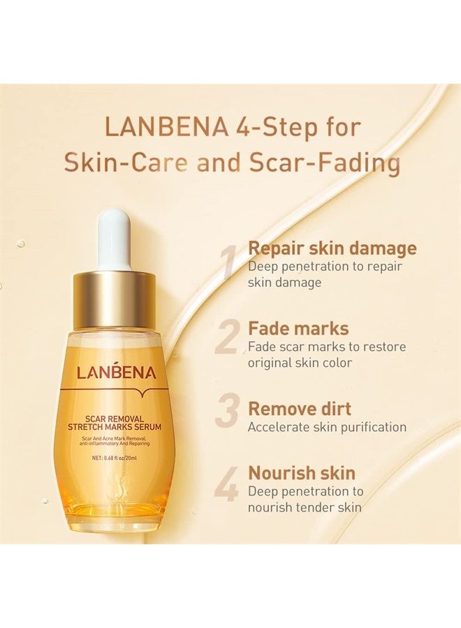LANBENA Scar Removal Stretch Marks Serum, Reduces the Appearance of Scars, Wrinkles, Burns, and Wounds Remove Acne Scar Serum with Natural Herbal Extracts Formula - Image 2