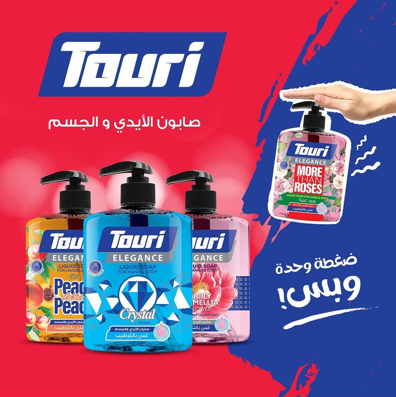 Touri Elegance Crystal Liquid Wash for Hands and Body 500 ml - Image 2