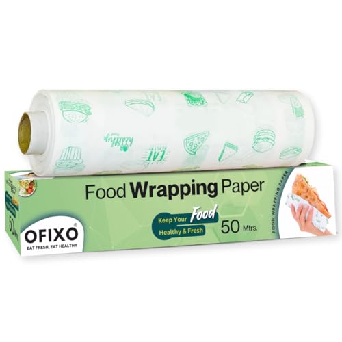 OFIXO Food WRAP Multipurpose Food Wrapping Paper | 50 Meter | Perfect Premium Food Wrapping Paper for Cooking, Baking, Packing and Serving Foods (Pack of 1) - Image 1
