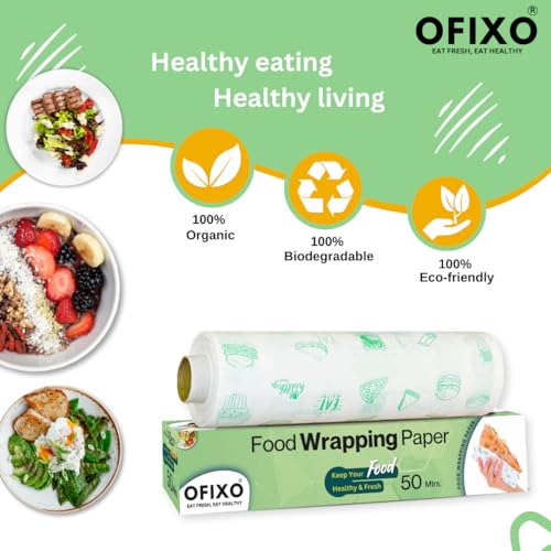 OFIXO Food WRAP Multipurpose Food Wrapping Paper | 50 Meter | Perfect Premium Food Wrapping Paper for Cooking, Baking, Packing and Serving Foods (Pack of 1) - Image 3