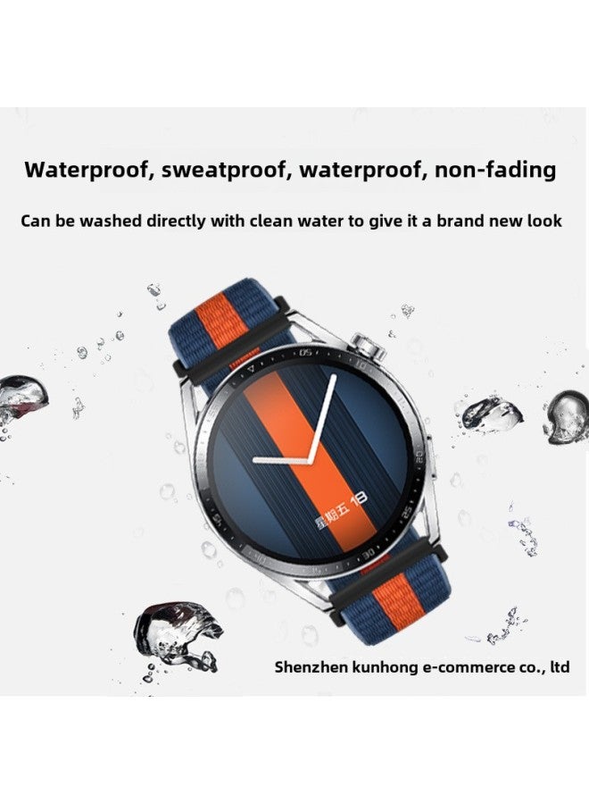 For Huawei Watch3 Watch Band GT2 Nylon Loop Wristband 16/18/20/22mm Universal Samsung Bracelet-Color:Powder White Powder-Specifications:Nylon Strap-20mm  - Image 5