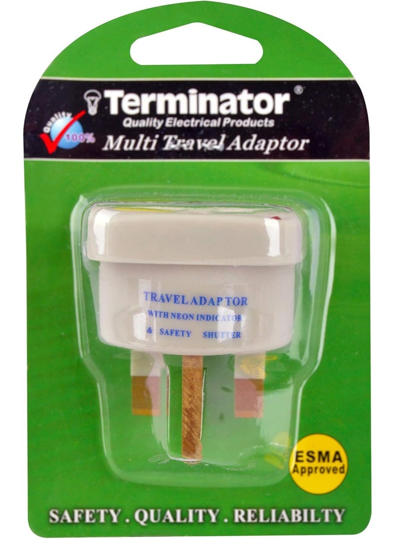 Terminator erminator Multi Traveler Adapter With Shutter & Indicator (UK to Universal) TL 11A - Image 1