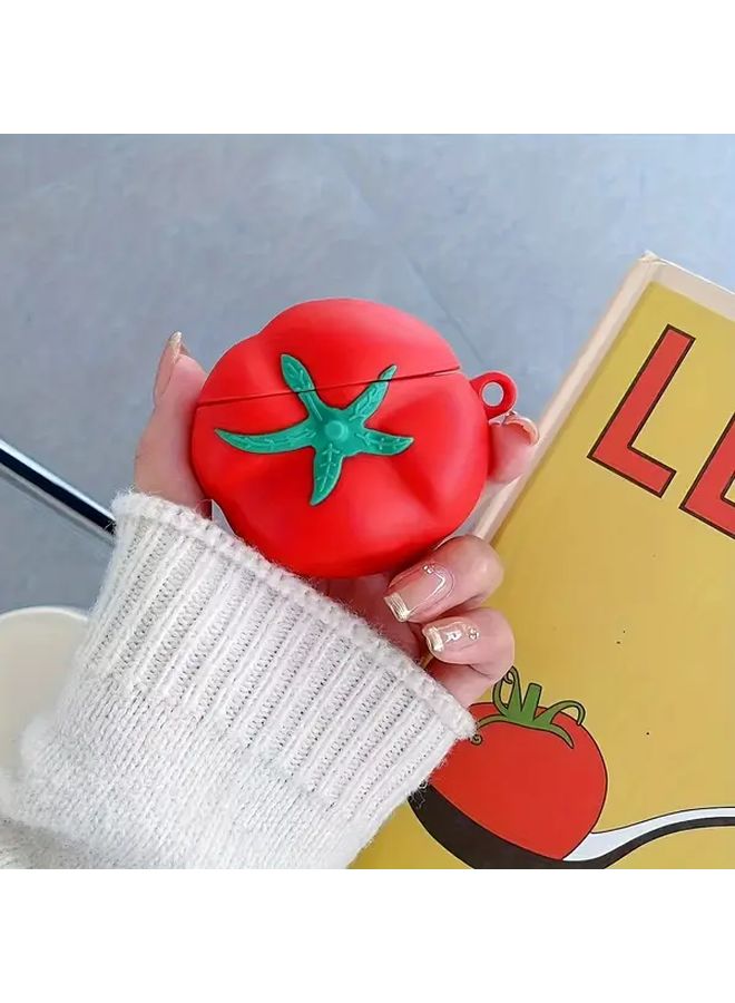 حافظة سماعات لاسلكية على شكل طماطم لـ Airpods 1 و2 و3 و4 Pro وPro 2، تخزين عملي هدية عيد الميلاد وعيد الميلاد - Image 1