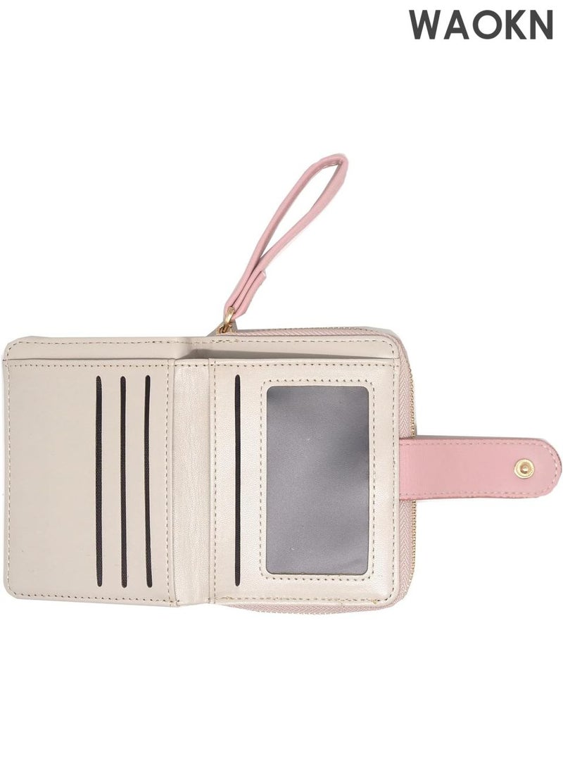 WAOKN Cute Cat Wallet for Women - PU Leather Small Billfold Card Holder with Coin Purse - Compact Slim Wallet for Girls & Ladies - RFID Blocking Credit Card Organizer (Pink) - Image 3