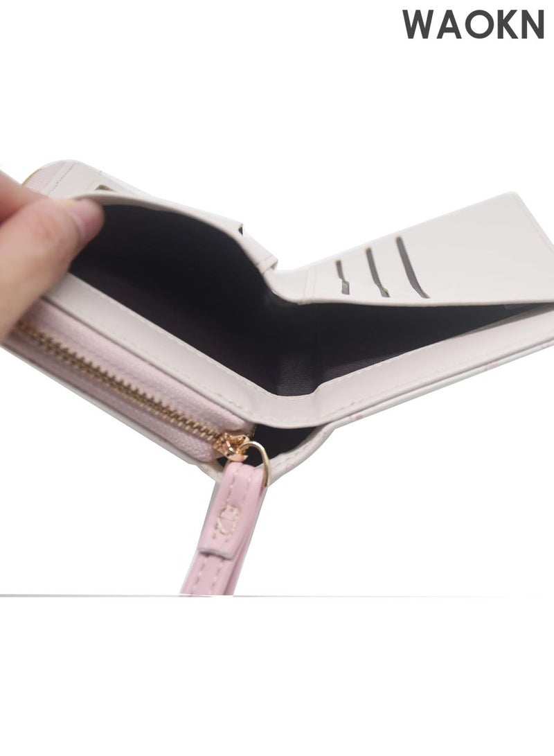 WAOKN Cute Cat Wallet for Women - PU Leather Small Billfold Card Holder with Coin Purse - Compact Slim Wallet for Girls & Ladies - RFID Blocking Credit Card Organizer (Pink) - Image 4