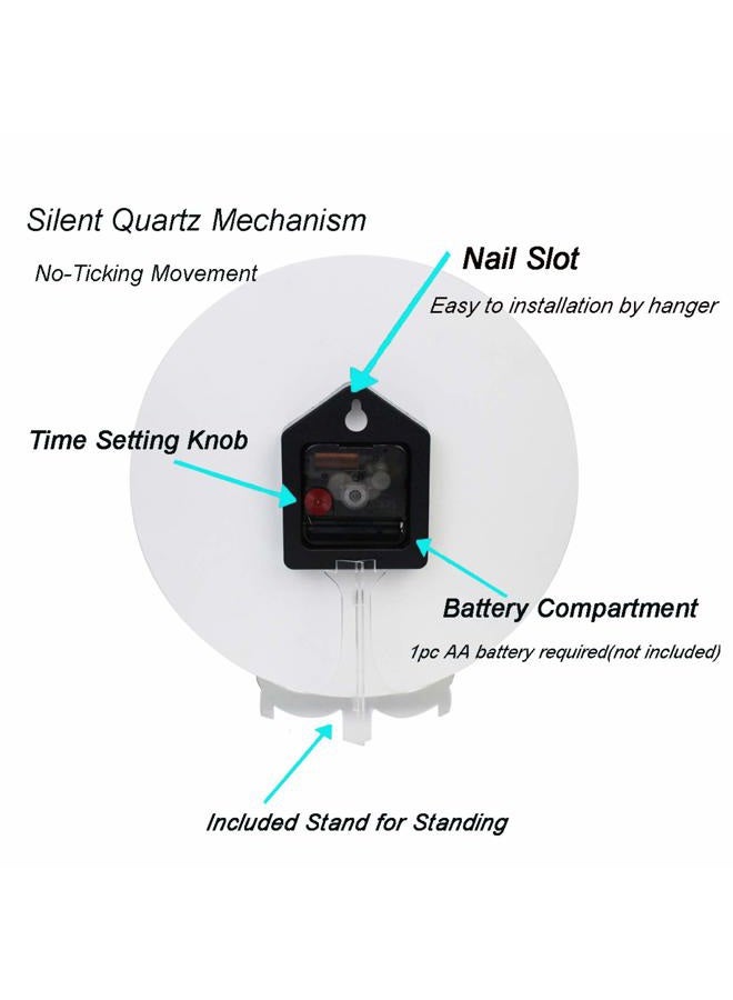 Naanle Trendy Red Shoe Llipstick Lady Black Round Wall Clock, 9.5 Inch Battery Operated Quartz Analog Quiet Desk Clock for Home,Kitchen,Office,School - Image 5