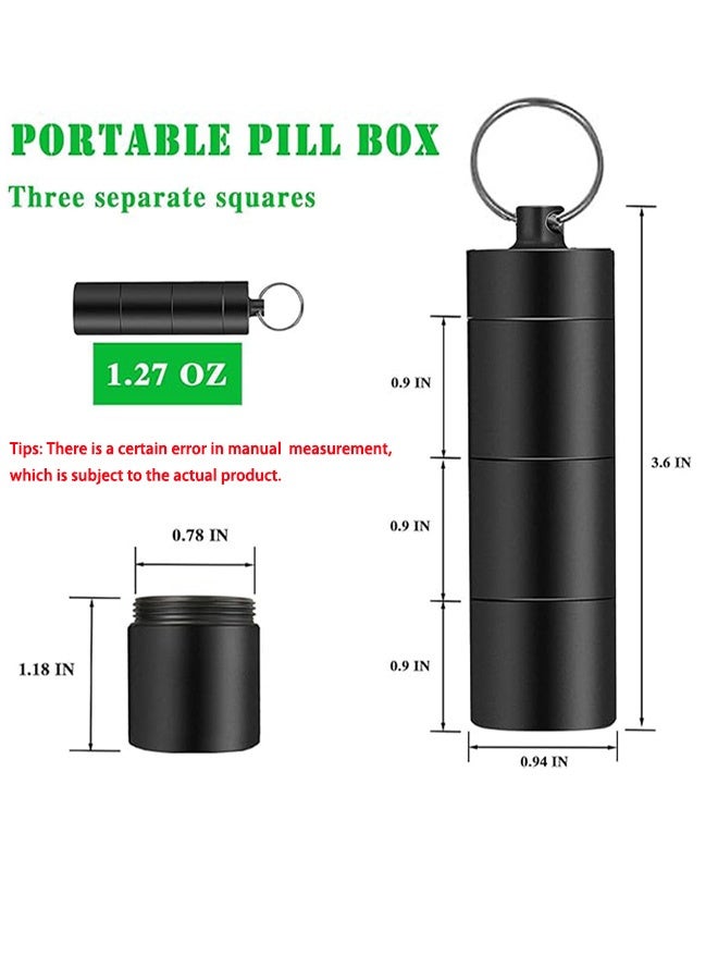 Photon Portable keychain pill box, aluminum alloy mini pill tissue box container, waterproof and moisture-proof portable pill box for outdoor camping trip - Image 2