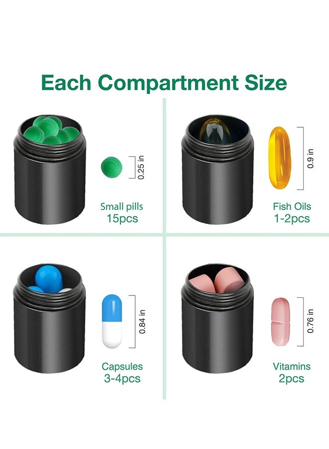 Photon Portable keychain pill box, aluminum alloy mini pill tissue box container, waterproof and moisture-proof portable pill box for outdoor camping trip - Image 4