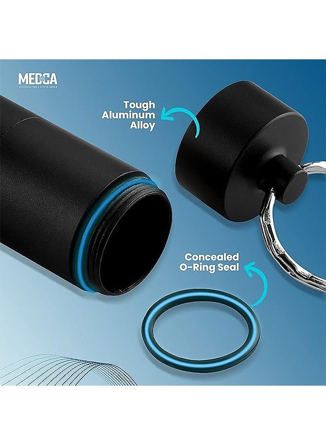 Photon Portable keychain pill box, aluminum alloy mini pill tissue box container, waterproof and moisture-proof portable pill box for outdoor camping trip - Image 3