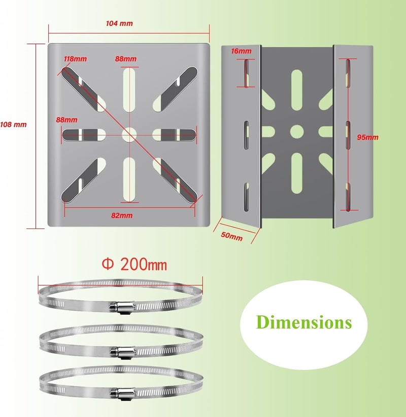 Lighfast Universal Wall Mounting Bracket with 3 Loops, Stainless Steel Vertical Pole Mount Adapter for CCTV Security Camera PTZ Dome Indoor Outdoor AP Access Point Client CPE - Image 4