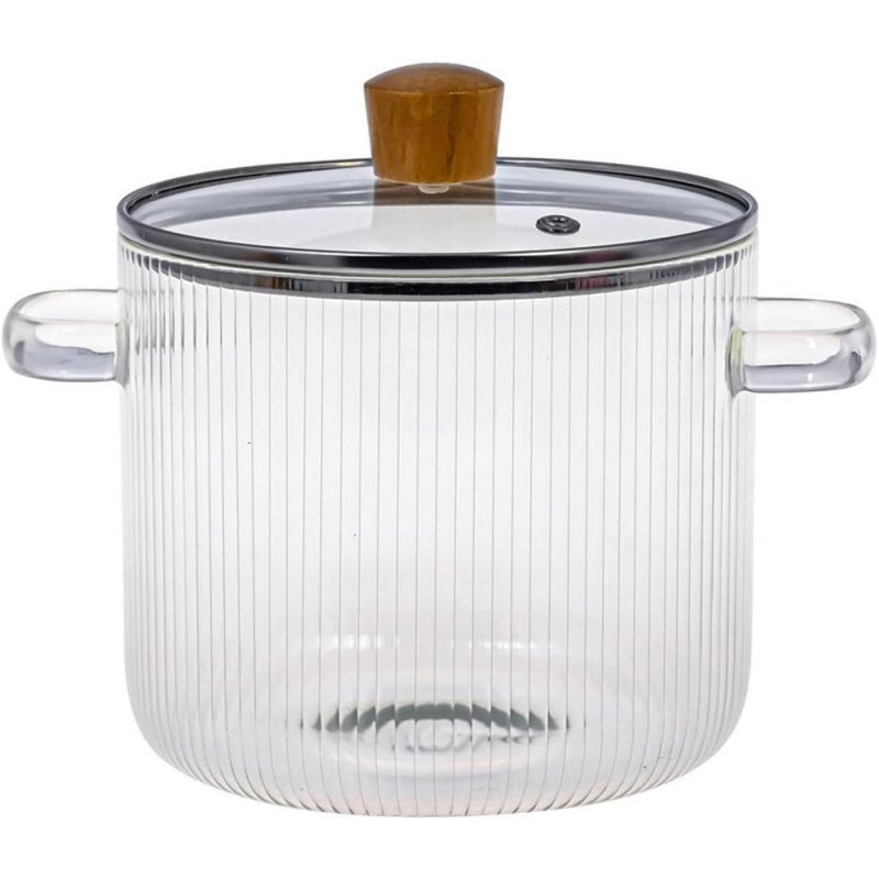 Simmer Pot 1.6L Transparent Food-Grade High Borosilicate Glass - Odor-Free Non-Porous Clear Cooking Pot for Home Kitchen Stovetop Cooking - Image 2