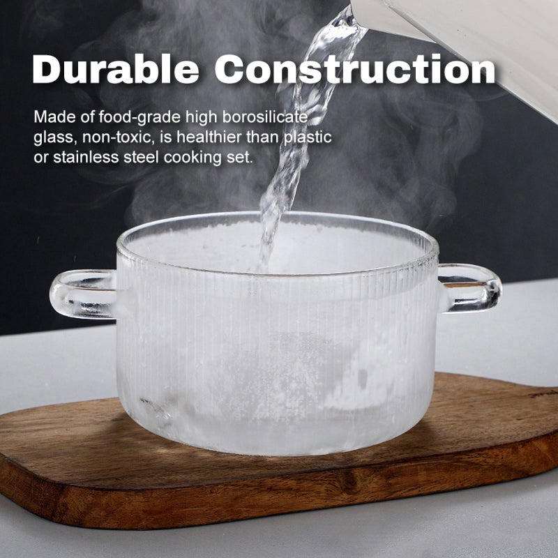 Simmer Pot 1.6L Transparent Food-Grade High Borosilicate Glass - Odor-Free Non-Porous Clear Cooking Pot for Home Kitchen Stovetop Cooking - Image 4