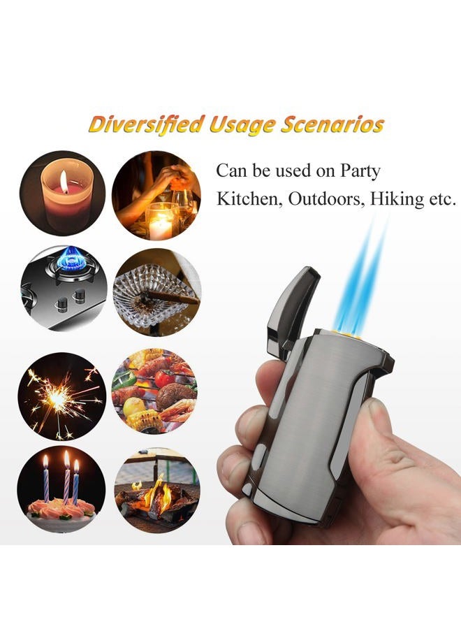 PROMISE Torch Lighter Double Jet Flame Lighter (Black Nickel) - Image 4