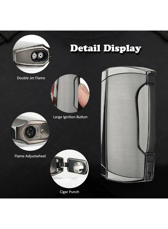 PROMISE Torch Lighter Double Jet Flame Lighter (Black Nickel) - Image 2