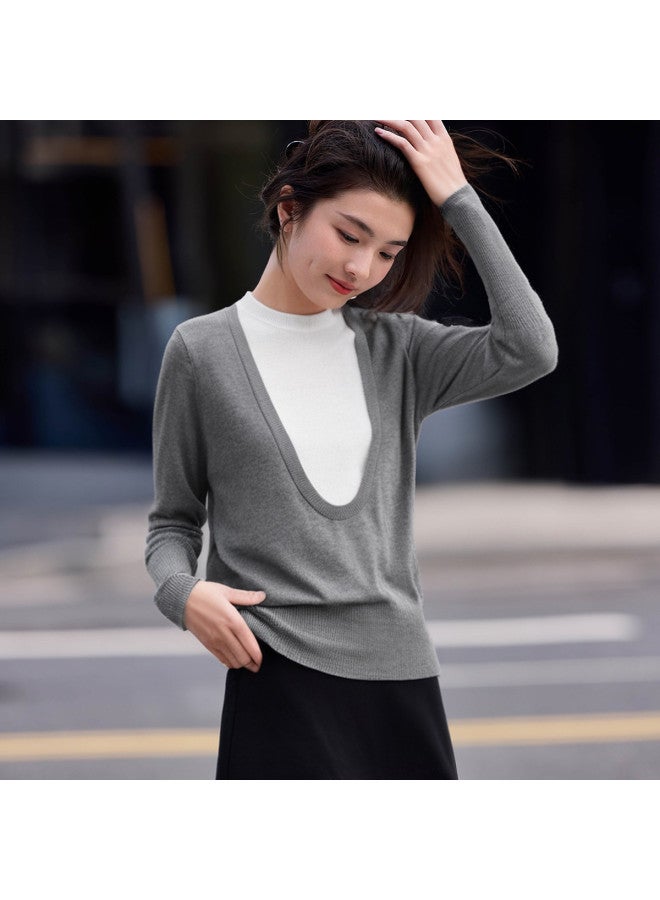 Hstyle women's Round Neck Knit Sweater - Autumn/winter Fashionable Slim-fit Layered Knit Top - Image 5