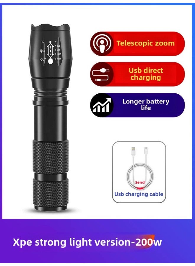 Mini Flashlight Rechargeable Strong Light Long-range Super Bright Multi-functional Household Student Special Forces Outdoor Portable Waterproof