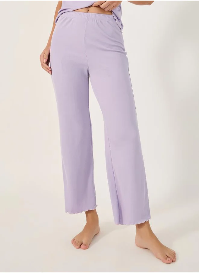 Styli CONTRAST EDGE RIB WRAP OVER TEE and PJ SET