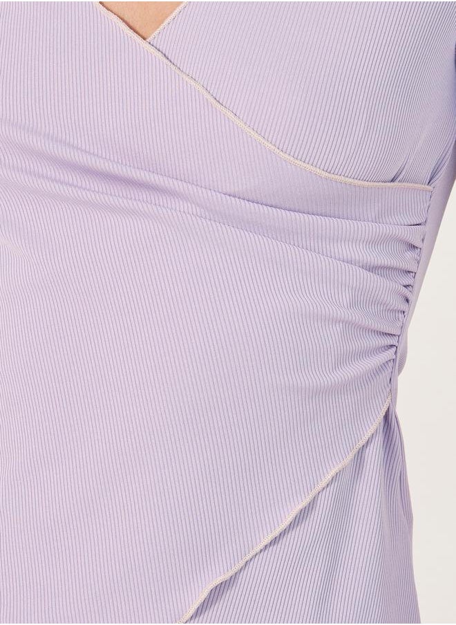 Styli CONTRAST EDGE RIB WRAP OVER TEE and PJ SET  - Image 3