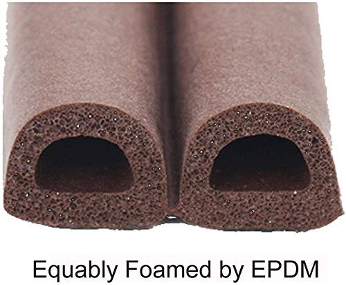Volo Sound Proofing D Seal and Weather Stripping Brush for Sliding Windows/Doors Frame Side, Pile Self Adhesive Weather Strip Seal Strip Sealer Draft Stoppers (Brown EPDM D Seal) - Image 3