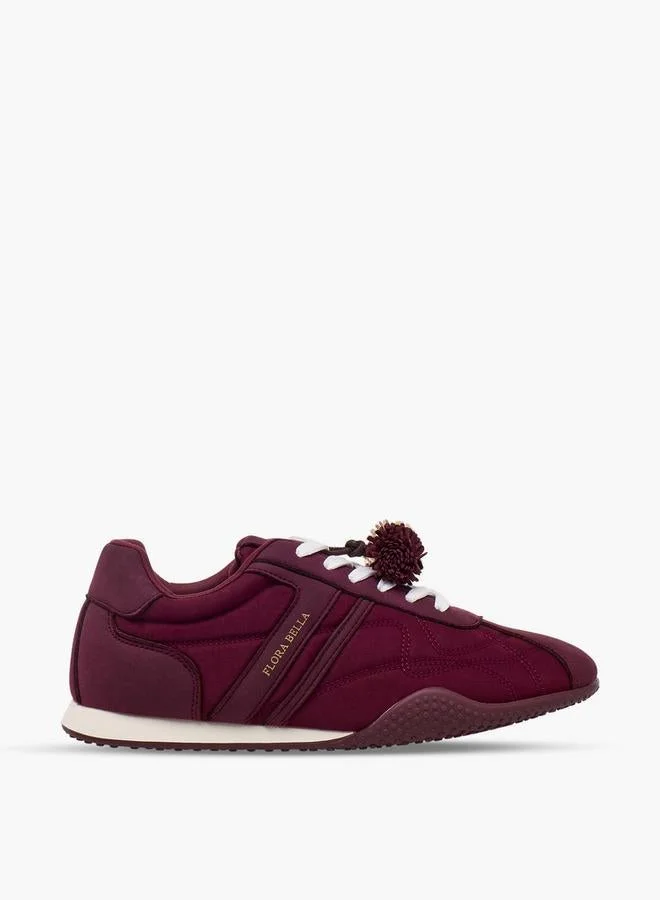 Women Pom-Pom Accent Ankle Sneakers
