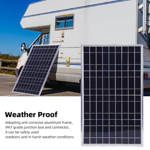 Sanpyl 100W 12V Solar Panel Kit Portable Monocrystalline Silicon Solar Panel with Controller for Travel Outdoor IP67 Water Proof for RV Boat Trailer Automotive - Image 3