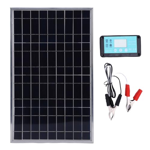 Sanpyl 100W 12V Solar Panel Kit Portable Monocrystalline Silicon Solar Panel with Controller for Travel Outdoor IP67 Water Proof for RV Boat Trailer Automotive - Image 1