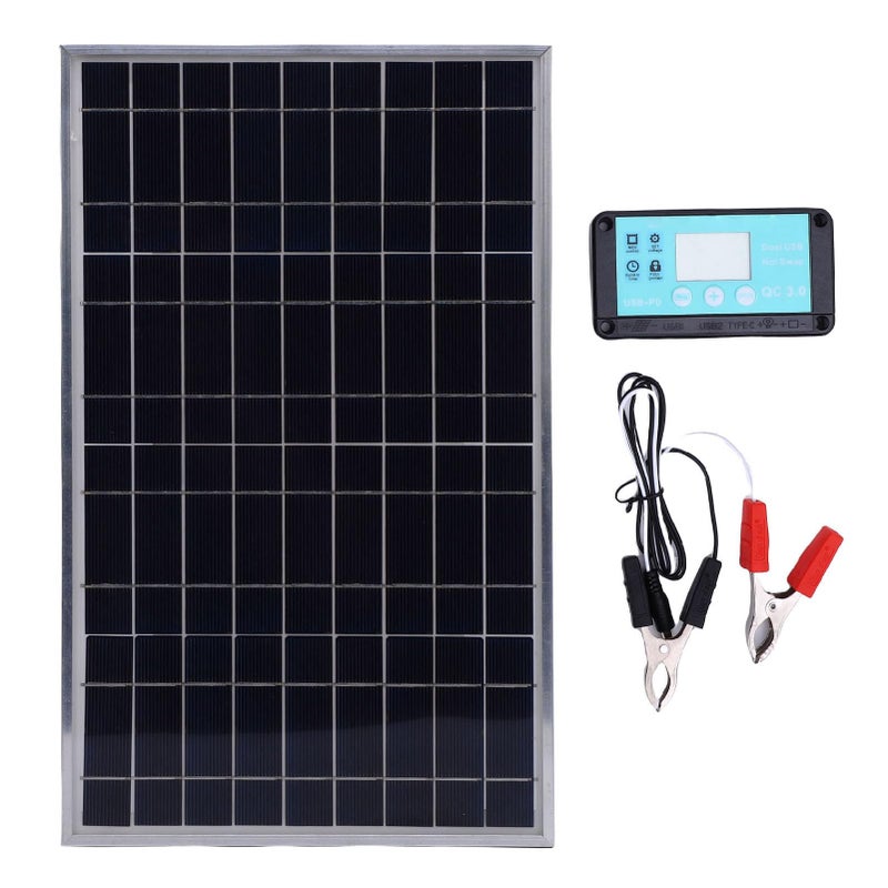 Sanpyl 100W 12V Solar Panel Kit Portable Monocrystalline Silicon Solar Panel with Controller for Travel Outdoor IP67 Water Proof for RV Boat Trailer Automotive - Image 2
