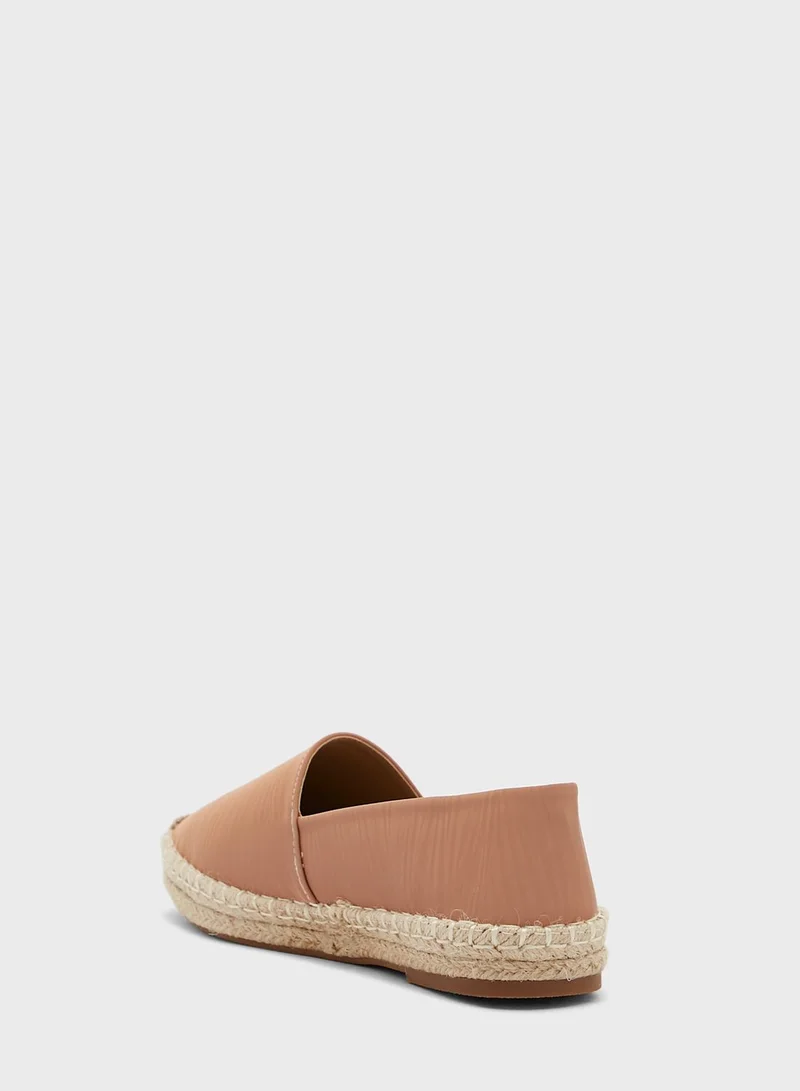 ELLA Tonal Textured Flat Espadrille