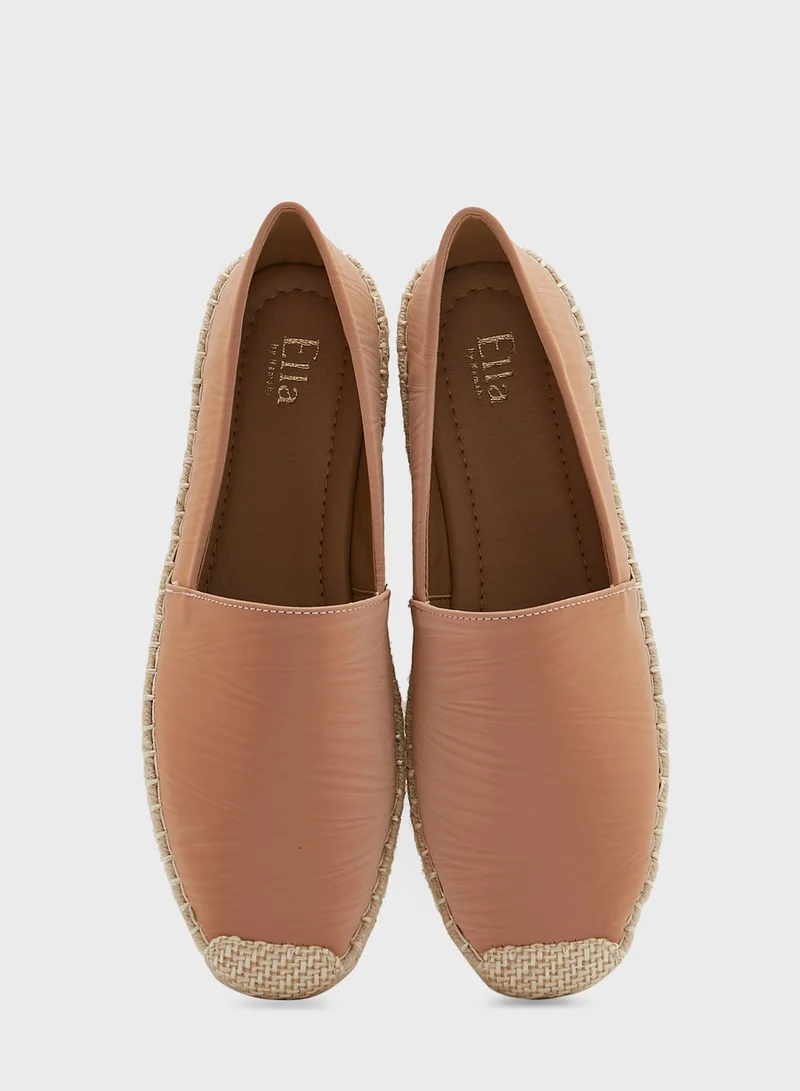 ELLA Tonal Textured Flat Espadrille