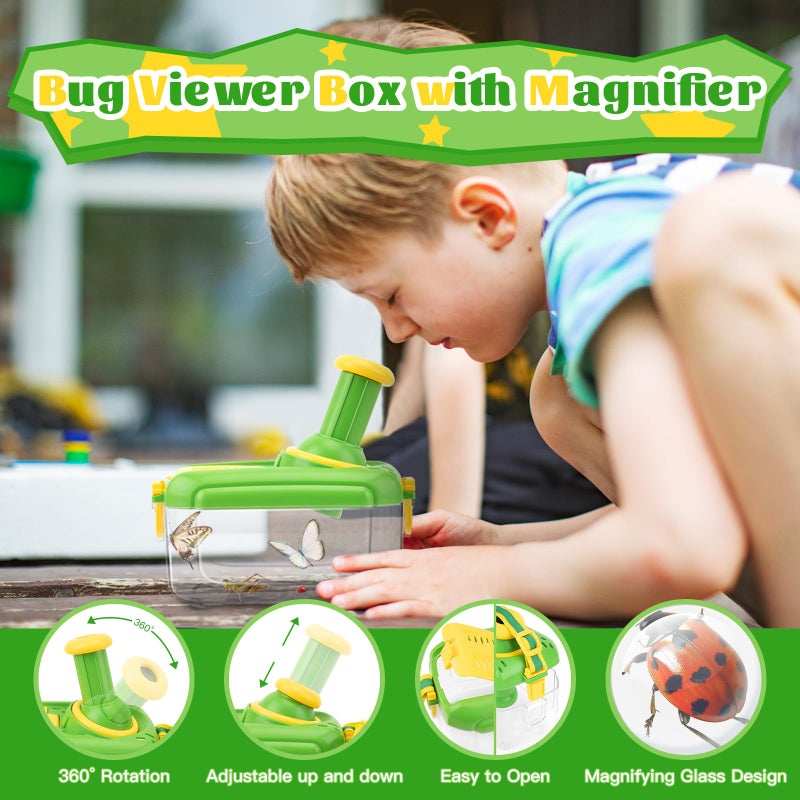 Funsland Bug Catcher Kit for Kids - 17 PCS Outdoor Explorer Kit Insect Catching Toys Nature Adventure Set for Boys 3 4 5 6 7 8 Year Old - Image 3