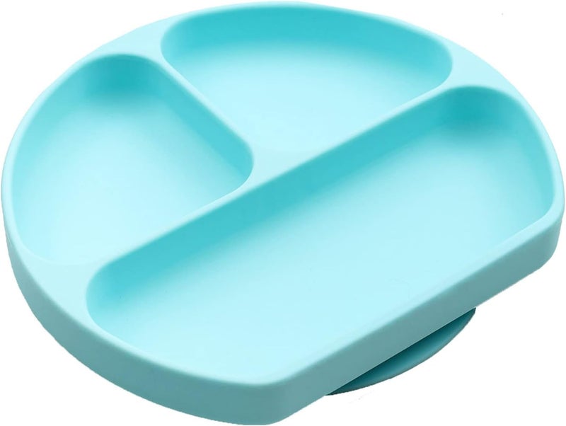 Silikong Suction Plate for Toddlers BPA Free 100 FoodGrade Silicone Microwave Dishwasher and Oven Safe Stay Put Divided Baby Feeding Plates