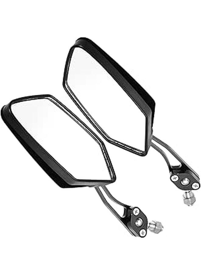Electric Adjustable Motorcycle Rear View Mirrors Black Handlebar Mount 2pcs - Image 1