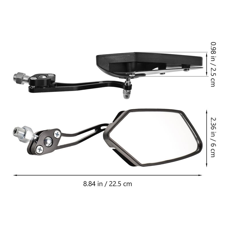 Electric Adjustable Motorcycle Rear View Mirrors Black Handlebar Mount 2pcs - Image 3