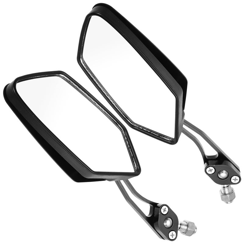 Electric Adjustable Motorcycle Rear View Mirrors Black Handlebar Mount 2pcs - Image 2