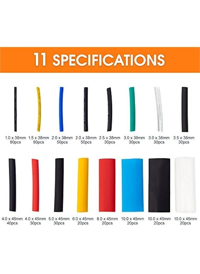 Generic Heat Shrink Tubing Kit - 580Pcs EVA Material in 6 Colors and 11 Sizes - Ideal for Electrical Insulation, Repairs, and Wire Connectors with User-Friendly Design and Storage Case  - Image 3
