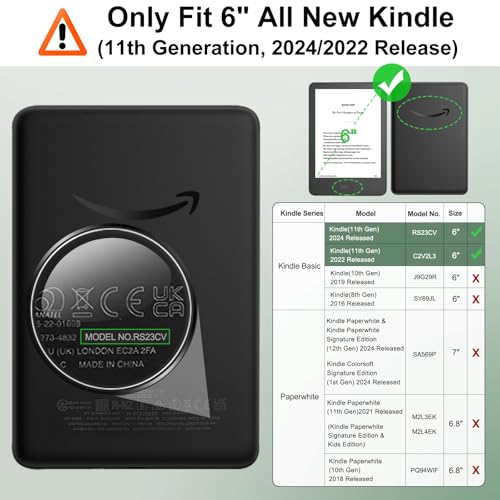 MoKo Case for 6" All-New Kindle (11th Generation-2024/2022 Release), Hand Strap Case Ultra Slim Transparent Soft Flexible TPU Skin Bumper Back Cover Shell, Agave Green - Image 2