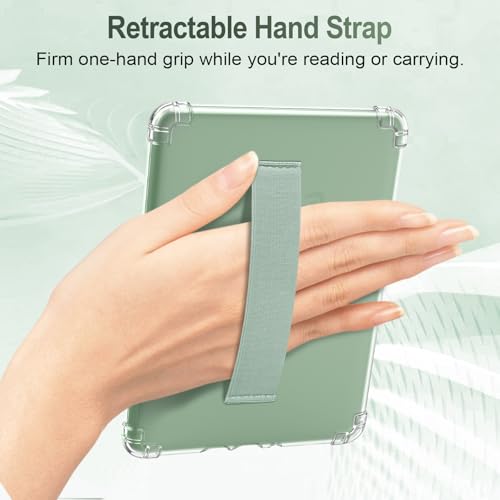 MoKo Case for 6" All-New Kindle (11th Generation-2024/2022 Release), Hand Strap Case Ultra Slim Transparent Soft Flexible TPU Skin Bumper Back Cover Shell, Agave Green - Image 4