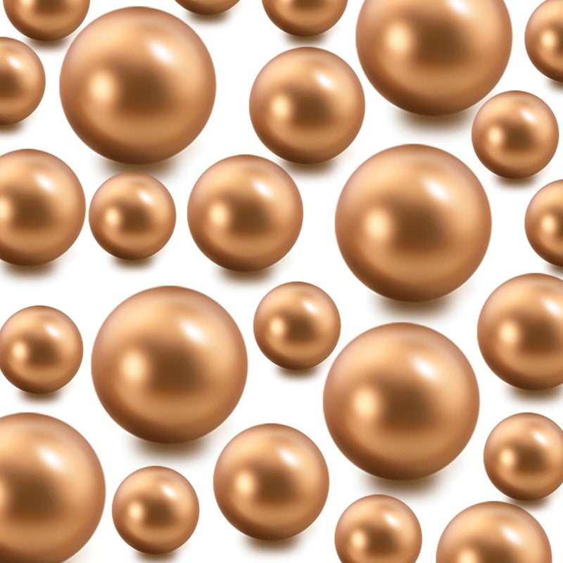 Zsynka 60 Pieces Floating NO Hole Pearls and 500 Pieces Transparent Water Gels,Pearl Beads Gold Floating Beads for Vases Floating Candles Home Weddings Table Centerpieces Party Decor (Earthy Gold) - Image 1